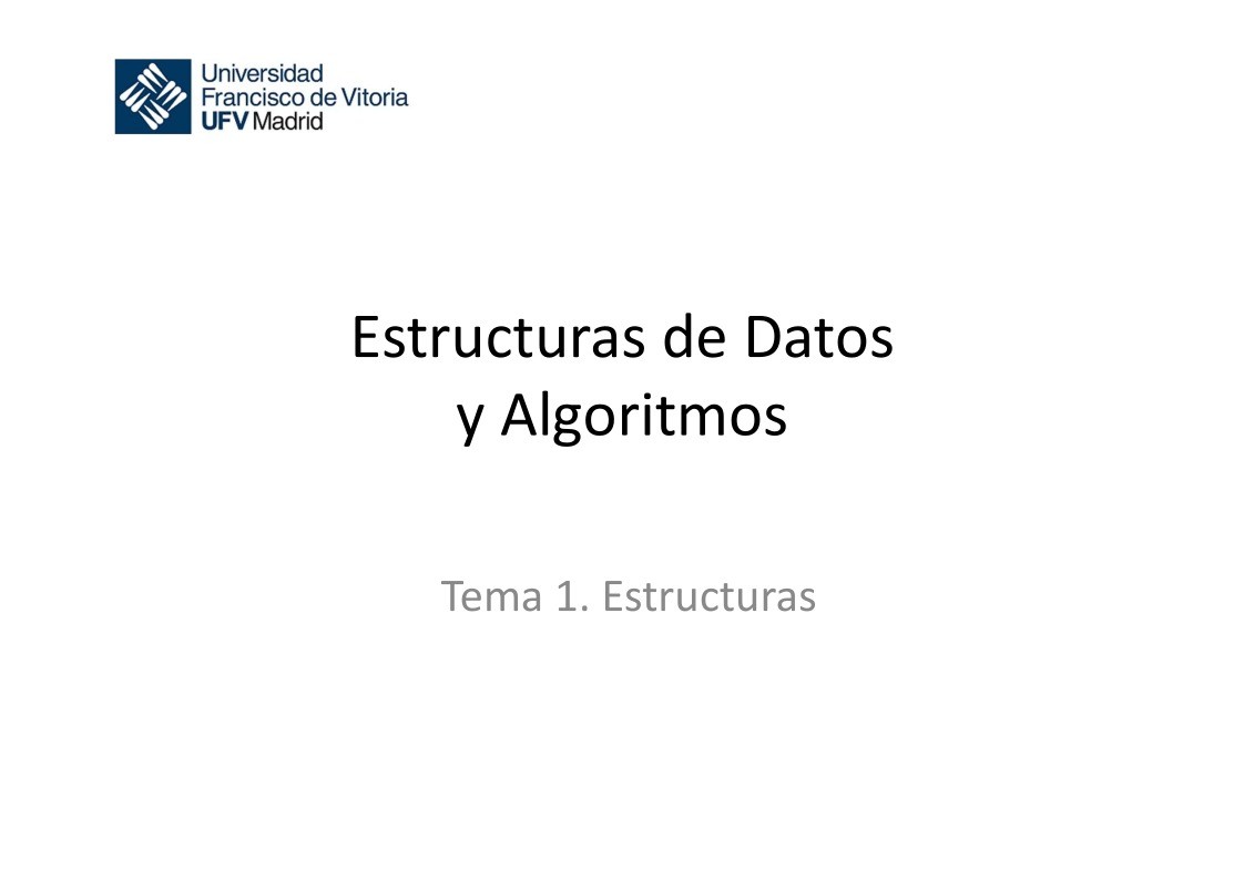 Imágen de pdf Tema 1. Estructuras - Estructuras de Datos y Algoritmos